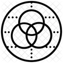 Theorie Des Ensembles Diagramme De Venn Intersection Icône