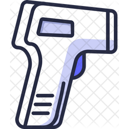 Thermometer Gun Icon - Download in Colored Outline Style