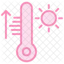 Thermometer Rising Duotone Line Icon Icono