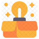Think Out Of The Box Bulb Box Icon