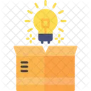 Think Out Of The Box Box Bulb Icon