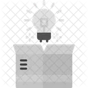 Think Out Of The Box Box Bulb Icon