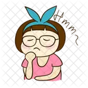Hmm Thinking Pensive Unsure Miumiu Emoticon Expression Icon
