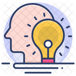 Thinking Brain Icon - Download in Colored Outline Style