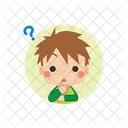 Boy Thinking Question Icon