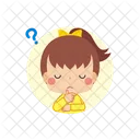 Girl Thinking Question Icon