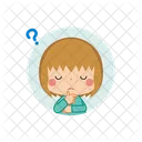 Girl Thinking Question Icon