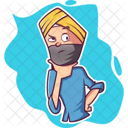 Thinking Punjabi Man  Icon