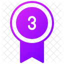 Third Place Ribbon Third Number Ribbon Winner Icon
