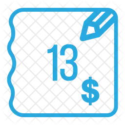 Thirteen dollar bill  Icon