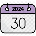 Thirtieth Calendar 2024 Icon