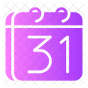 Thirty First Calendar 31 Date Calendar Icon