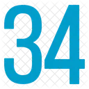 Thirty Four Numbers Icon