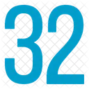 Thirty Two Numbers Icon