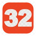 Thirty Two Number Thirty Two 32 Icon