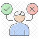 Thoughtful Decision Maker Lineal Color Icon Icon