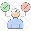 Thoughtful Decision Maker Lineal Color Icon 아이콘