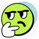 Thoughtful Smiley Face Emoji Expression Icon