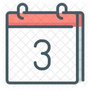 Calendar Date Three Icon