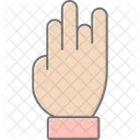 Three Finger Lineal Color Icon Icon