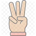 Three Finger Lineal Color Icon Icon