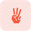 Three Finger Hand Sign High Five Icon