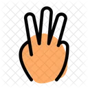 Three Finger Hand Sign High Five Icon