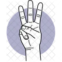 Three Finger Finger Fingers Icon