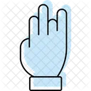 Three Finger Color Shadow Thinline Icon Icon