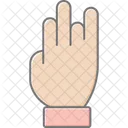 Three Finger Lineal Color Icon Icon