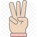 Three Finger Lineal Color Icon Icon