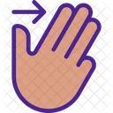 Three finger swipe gesture  Icon