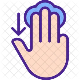 Three finger touch downwards  Icon