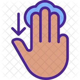 Three finger touch downwards  Icon