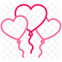 Three Heart Balloons  Icon