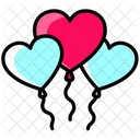 Three Heart Balloons  Icon
