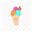 Three ice cream scoop  Icon