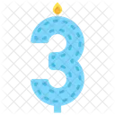Three Number Candle Candle Number Candle Light Icon