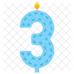 Three Number Candle  Icon