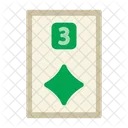 Three Of Diamonds Poker Card Casino Icon