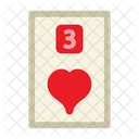 Three Of Hearts Poker Card Casino Icon