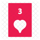 Three Of Hearts Poker Card Casino Icon