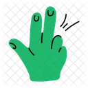 Three Sign Finger Counting Hand Counting Icon
