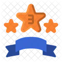 Three Star Badge  Icon