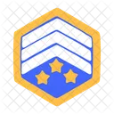 Three star rank badge  Icon