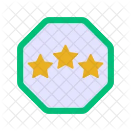 Three Stars Badge  Icon