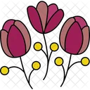 Three Tulip Flower Tulip Trio Triple Bloom Icon