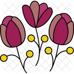 Three Tulip Flower  Icon