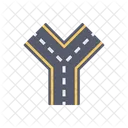 Three Way Road Highway Icon