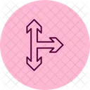 Three Way Arrow Pentaglow Icon